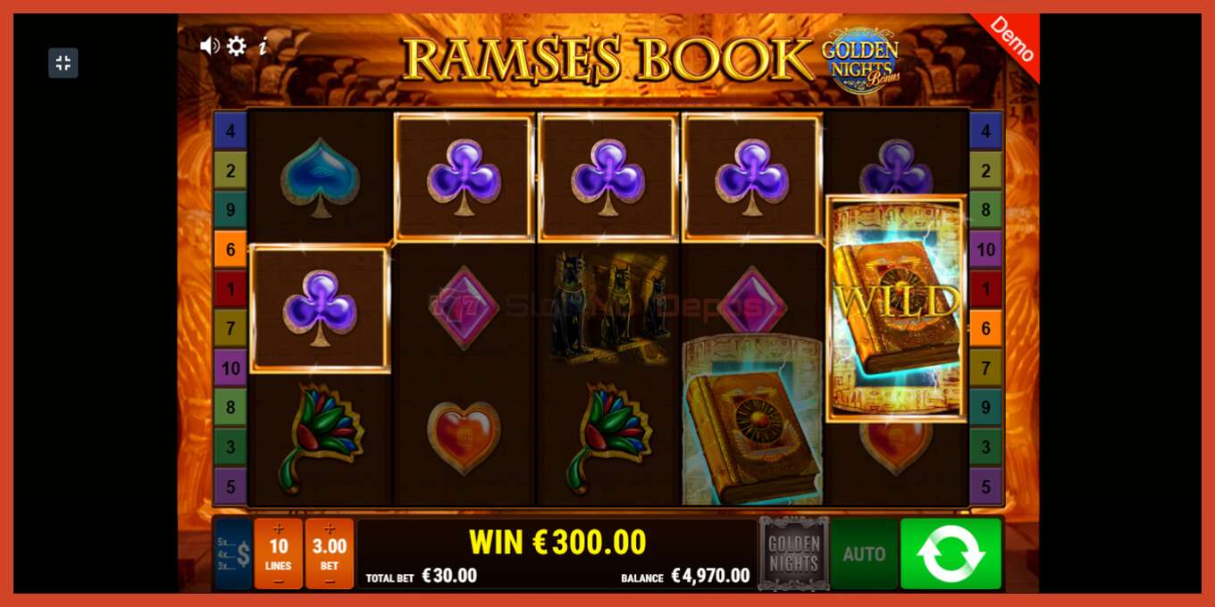 Slot screenshot: Ramses Book Golden Nights bez depozita, broj - 3