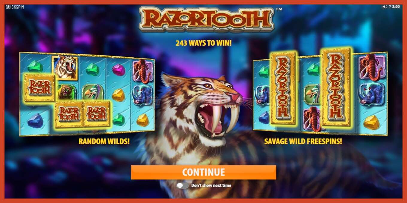 Slot screenshot: Razortooth no deposit, number - 1