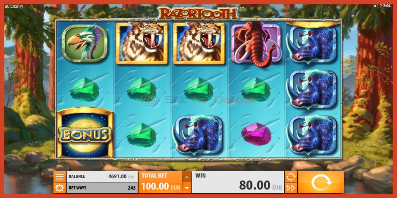 Slot screenshot: Razortooth no deposit, number - 3