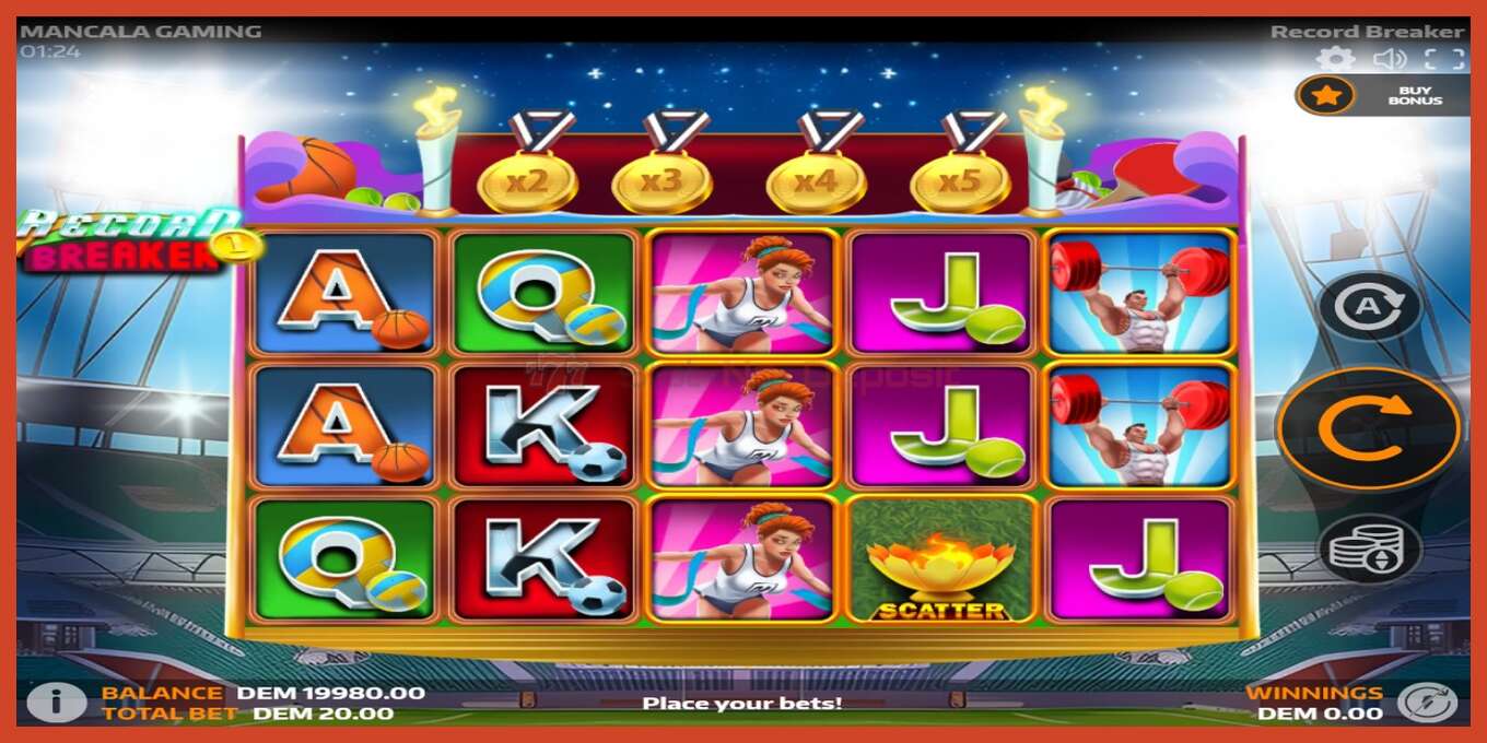 Slot screenshot: Record Breaker no deposit, number - 1