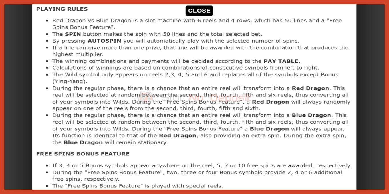Slot screenshot: Red Dragon vs Blue Dragon no deposit, number - 7