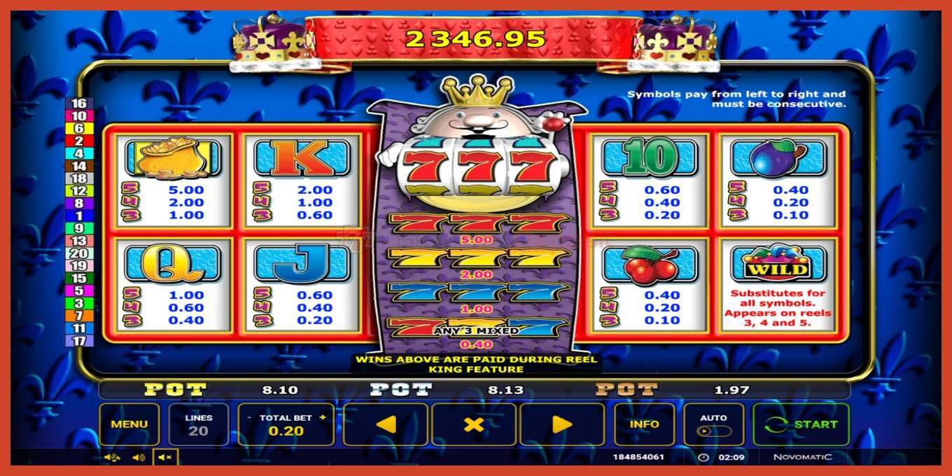 Slot screenshot: Reel King Potty bez depozita, broj - 3