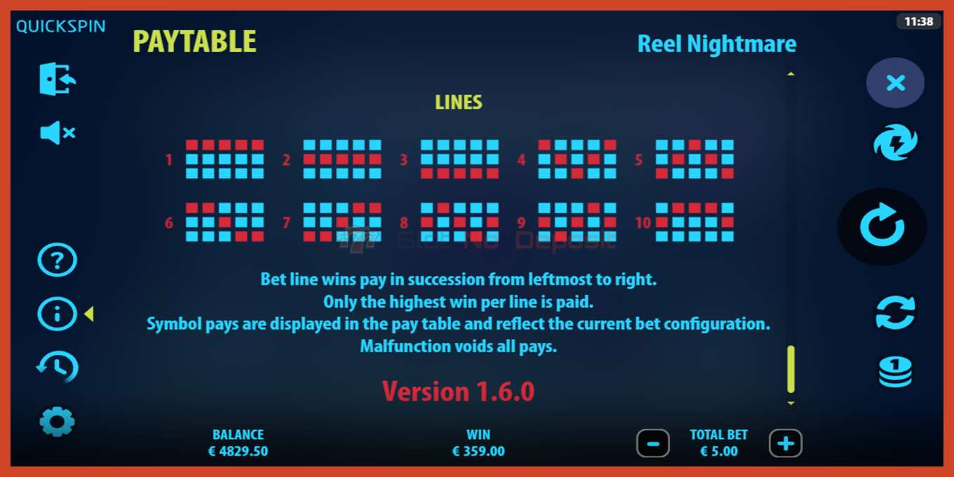 Tangkapan layar slot: Reel Nightmare tidak ada setoran, nomor - 7