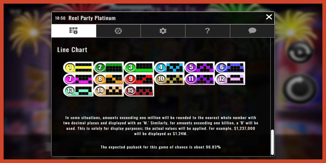 Slot screenshot: Reel Party no deposit, number - 7