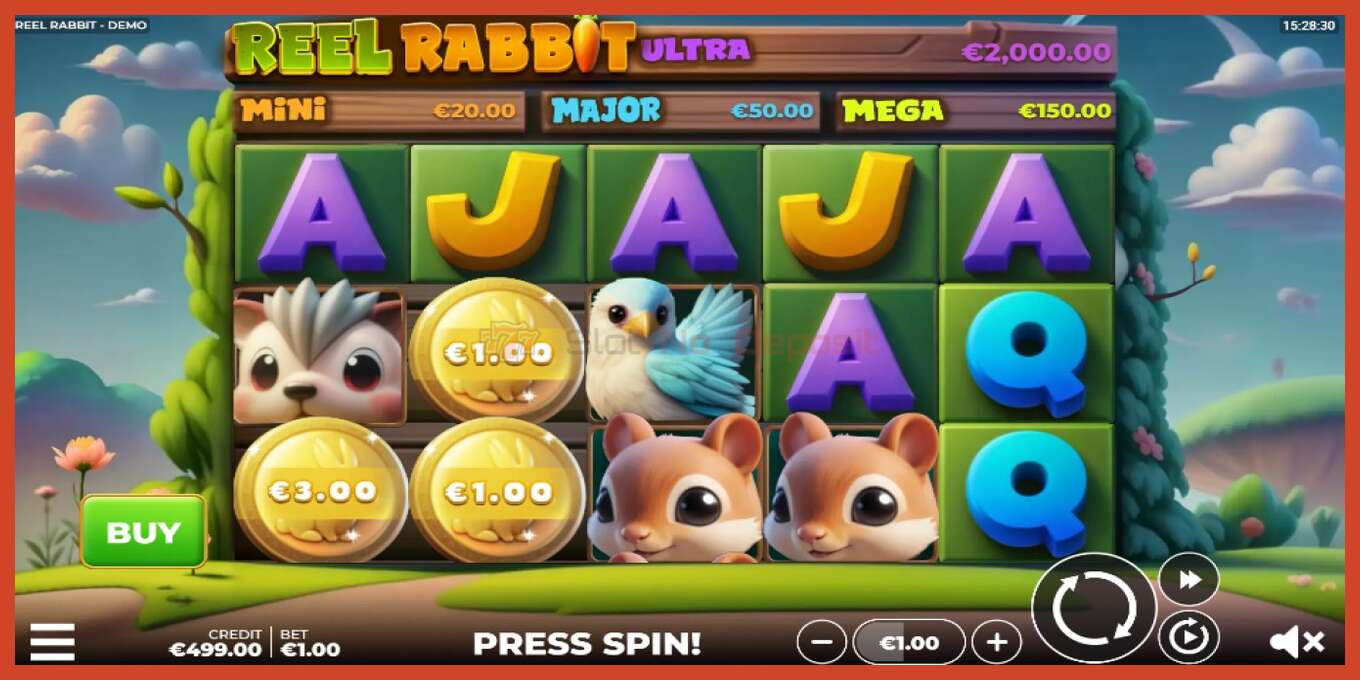 Slot screenshot: Reel Rabbit nincs letét, szám - 2