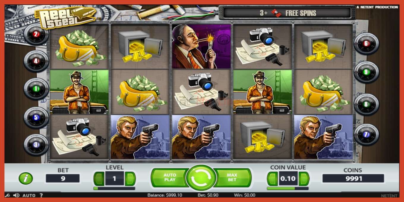 Slot скриншоту: Reel Steal депозит жок, саны - 1