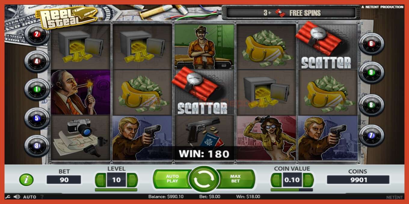 Slot screenshot: Reel Steal no deposit, number - 2