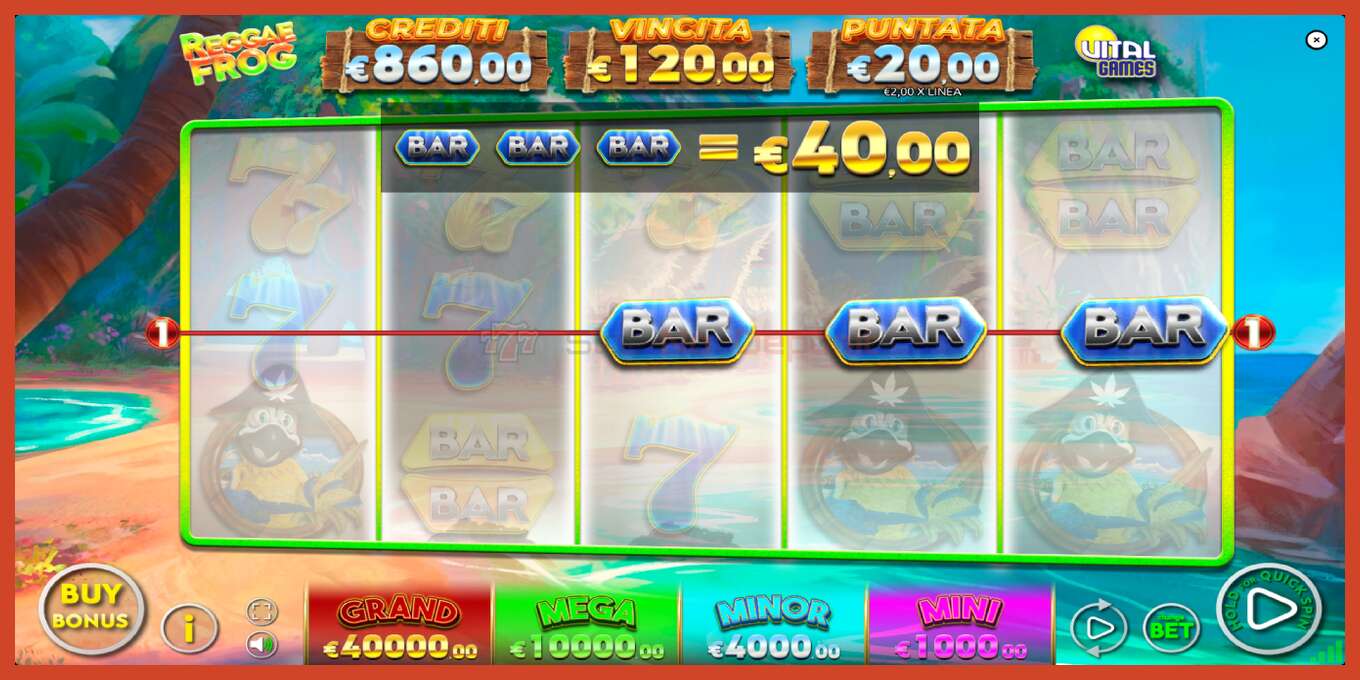 Captură de ecran pentru slot: Reggae Frog fara depozit, număr - 2