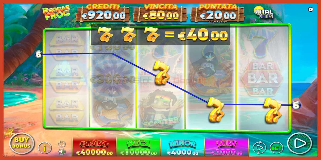 Captură de ecran pentru slot: Reggae Frog fara depozit, număr - 3