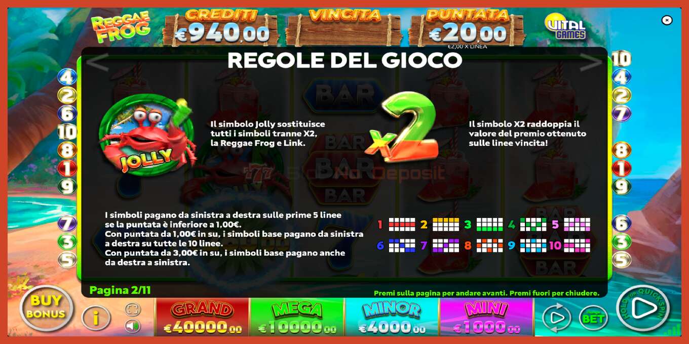 Captură de ecran pentru slot: Reggae Frog fara depozit, număr - 6