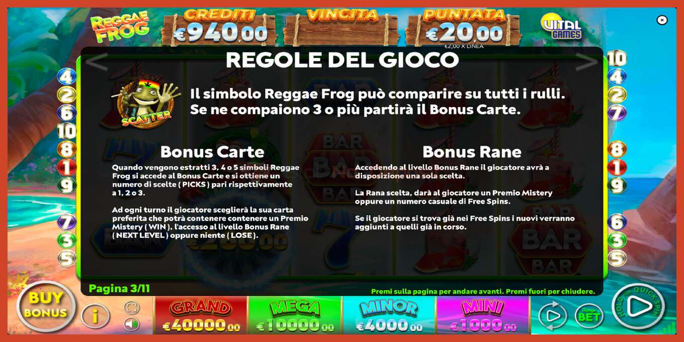 Captură de ecran pentru slot: Reggae Frog fara depozit, număr - 7