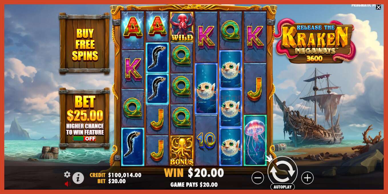 Slot screenshot: Release the Kraken Megaways no deposit, number - 4