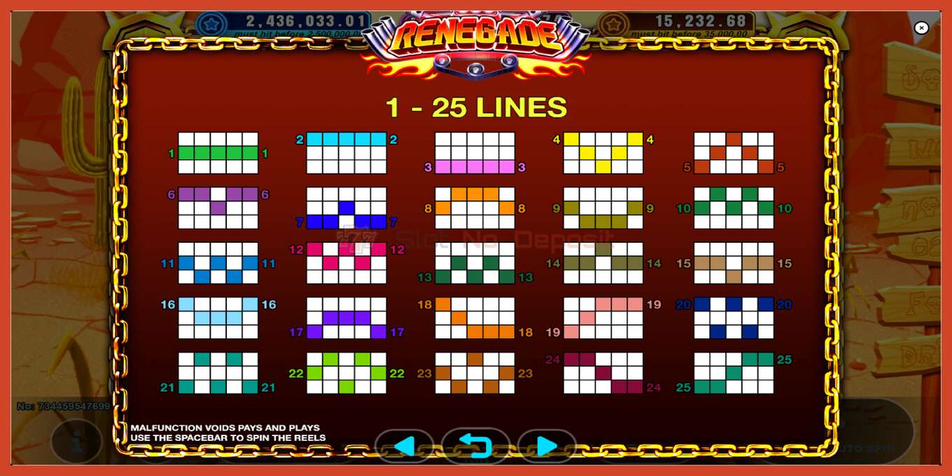 Slot screenshot: Renegade no deposit, number - 6