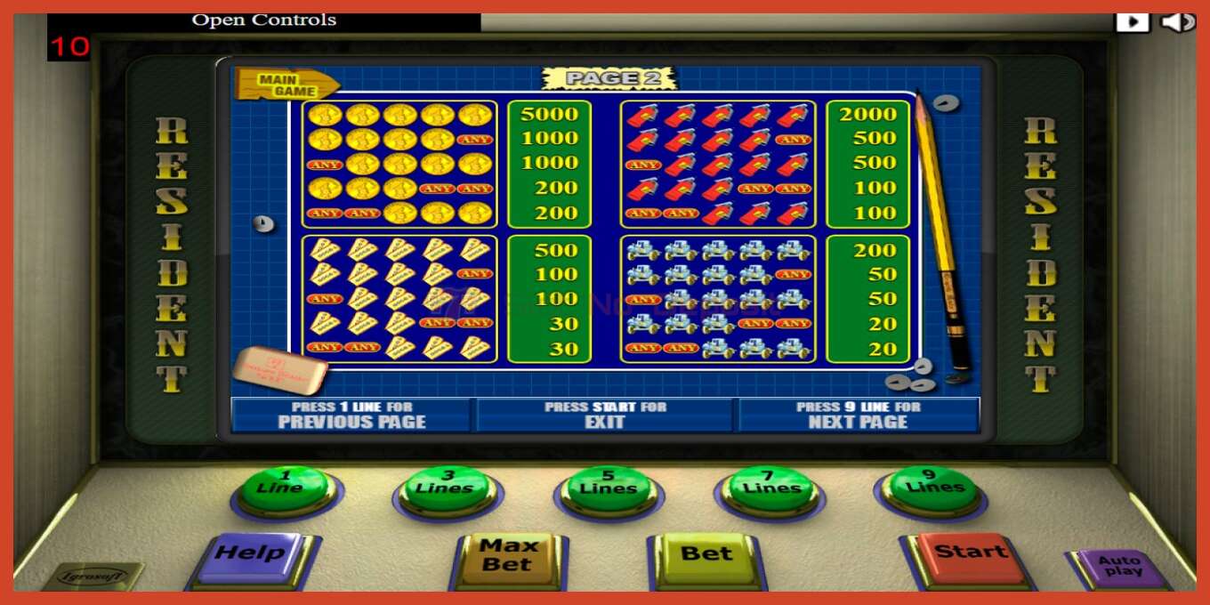 Slot screenshot: Resident no deposit, number - 4