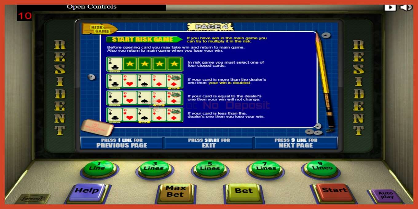 Slot screenshot: Resident no deposit, number - 5