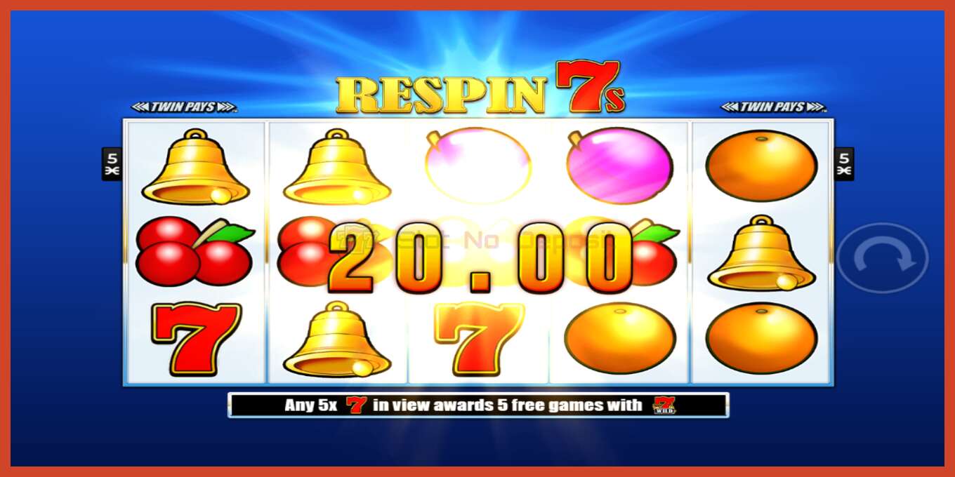 Slot screenshot: Respin 7s no deposit, number - 2