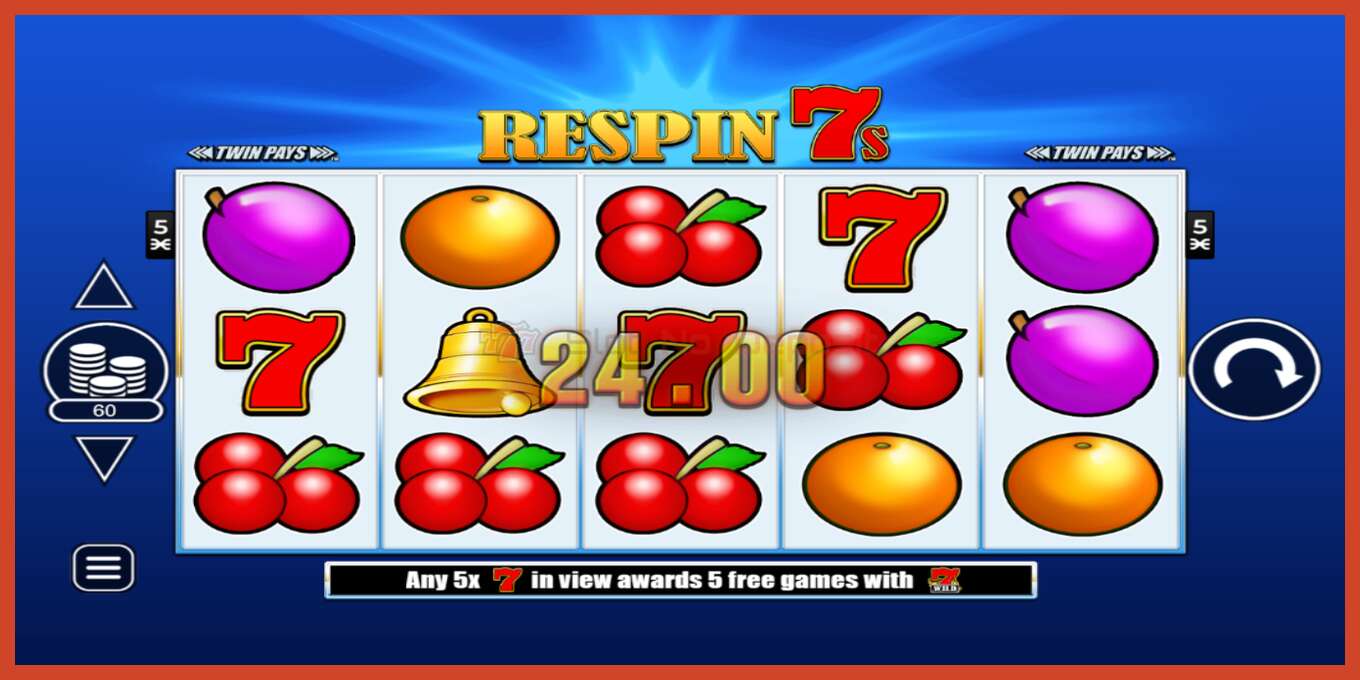 Slot screenshot: Respin 7s no deposit, number - 3