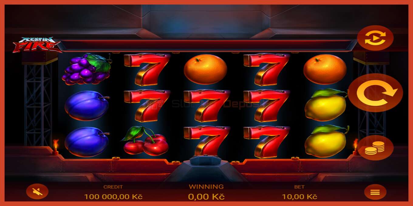 Slot screenshot: Respin Fire no deposit, number - 1