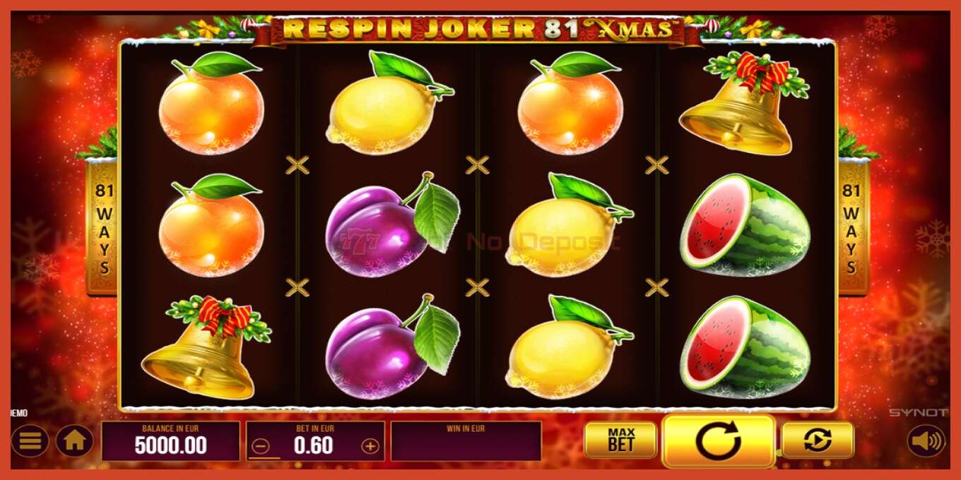 Slot pantaila-argazkia: Respin Joker 81 Xmas gordailurik ez, zenbakia - 1