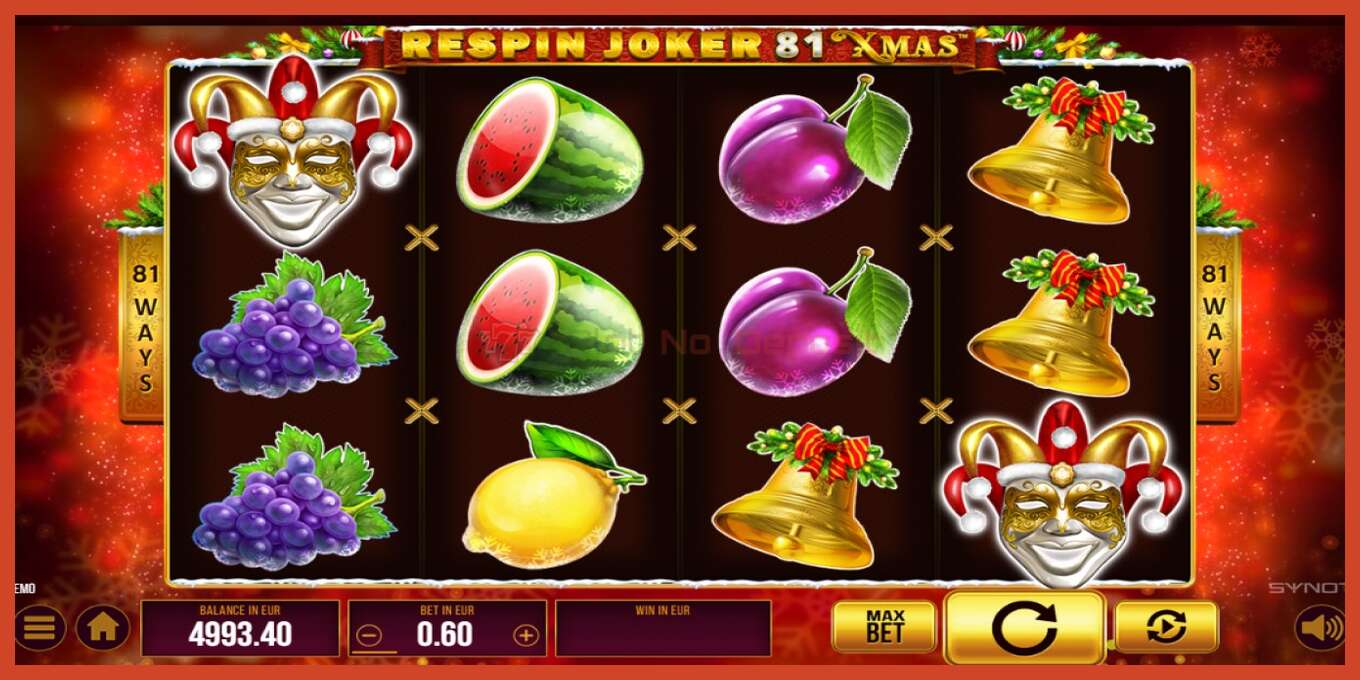 Slot pantaila-argazkia: Respin Joker 81 Xmas gordailurik ez, zenbakia - 3