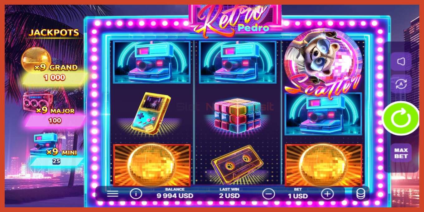 Slot screenshot: Retro Pedro no deposit, number - 3