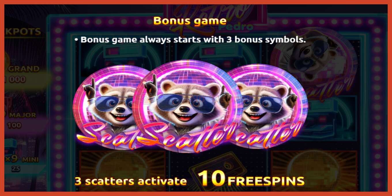 Slot screenshot: Retro Pedro no deposit, number - 6