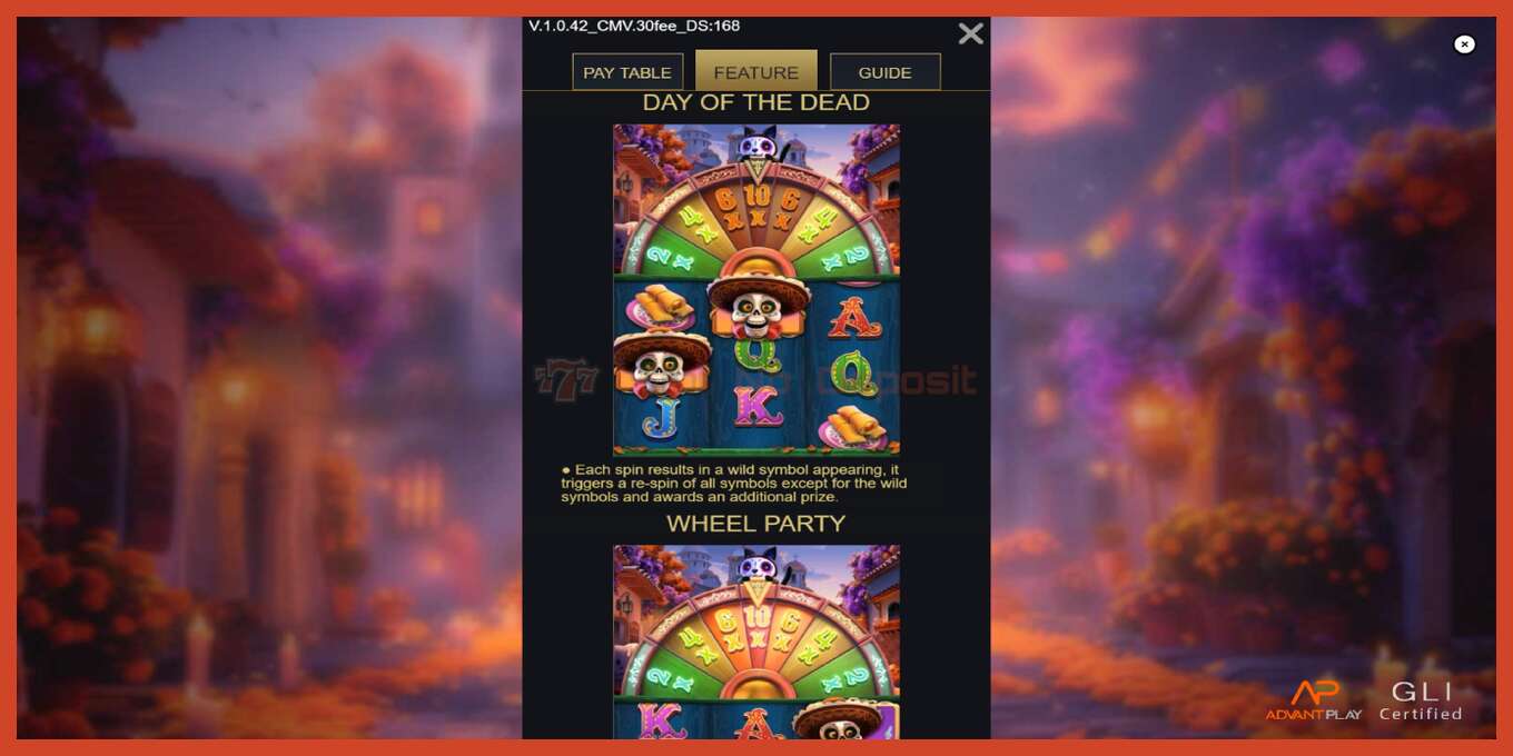 Slot screenshot: Rhapsody of Muertos bez depozita, broj - 7