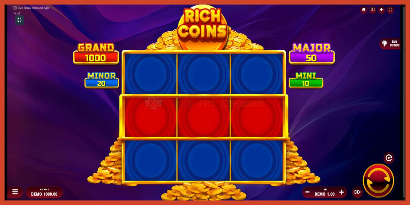 צילום מסך של חריץ: Rich Coins Hold and Spin ללא פיקדון, מִספָּר - 1