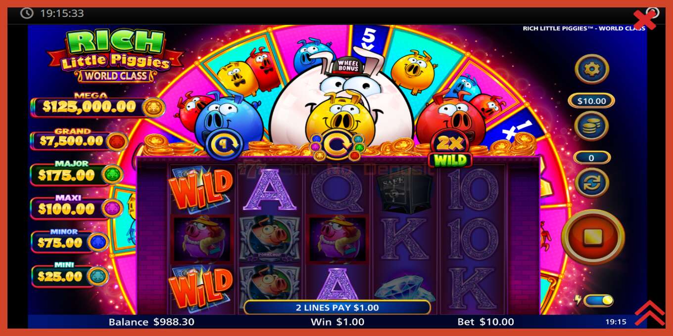 Slot screenshot: Rich Little Piggies World Class nincs letét, szám - 3