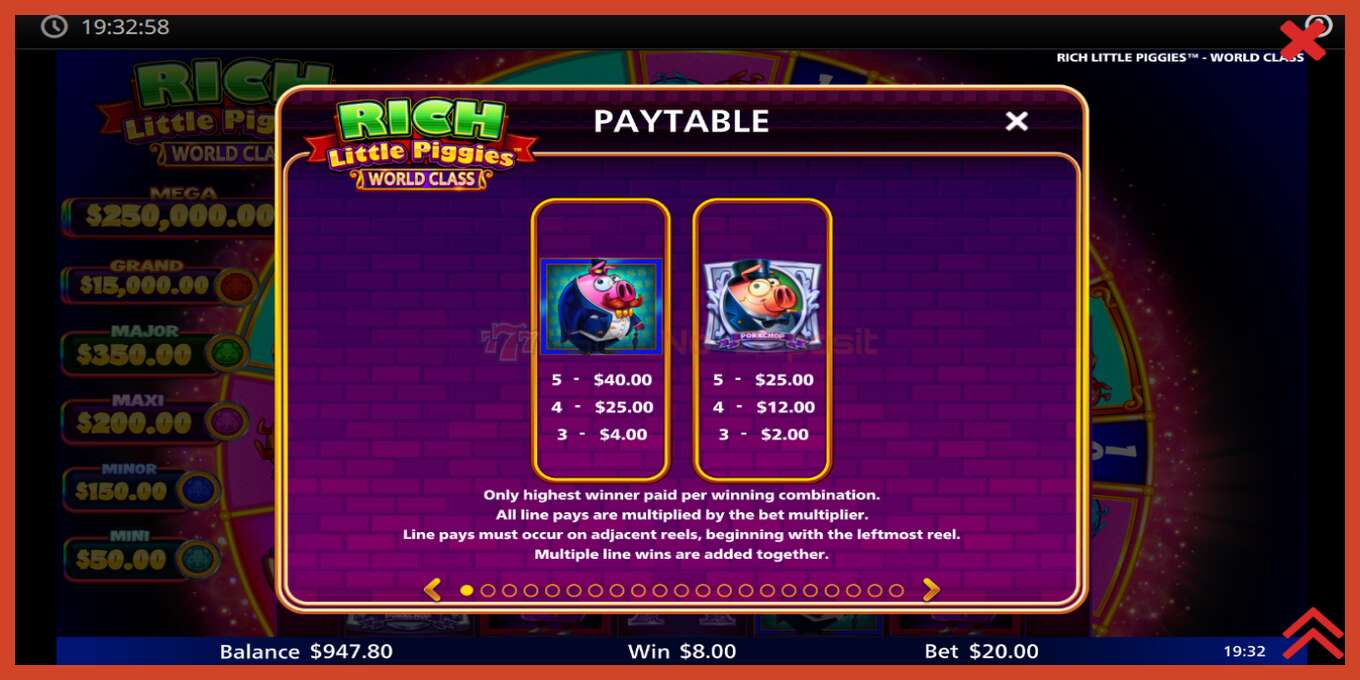 Slot screenshot: Rich Little Piggies World Class nincs letét, szám - 5