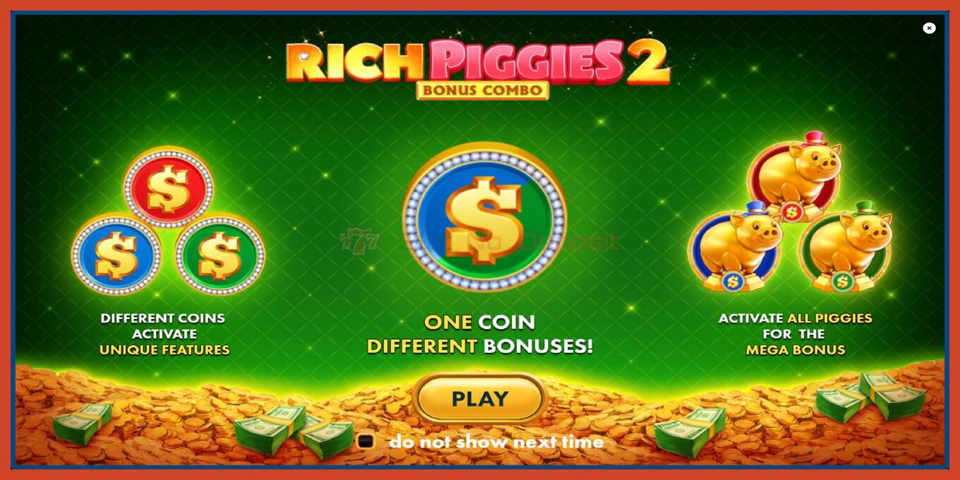 Slot screenshot: Rich Piggies 2: Bonus Combo no deposit, number - 1