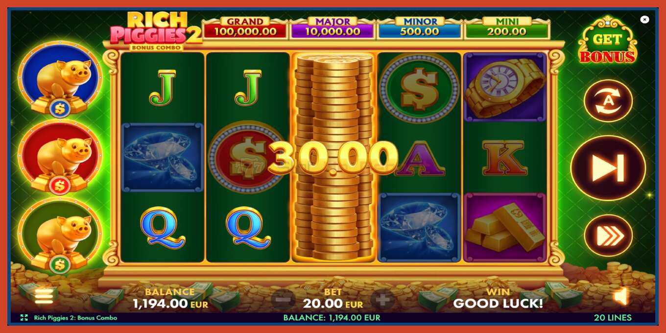 Slot screenshot: Rich Piggies 2: Bonus Combo no deposit, number - 3