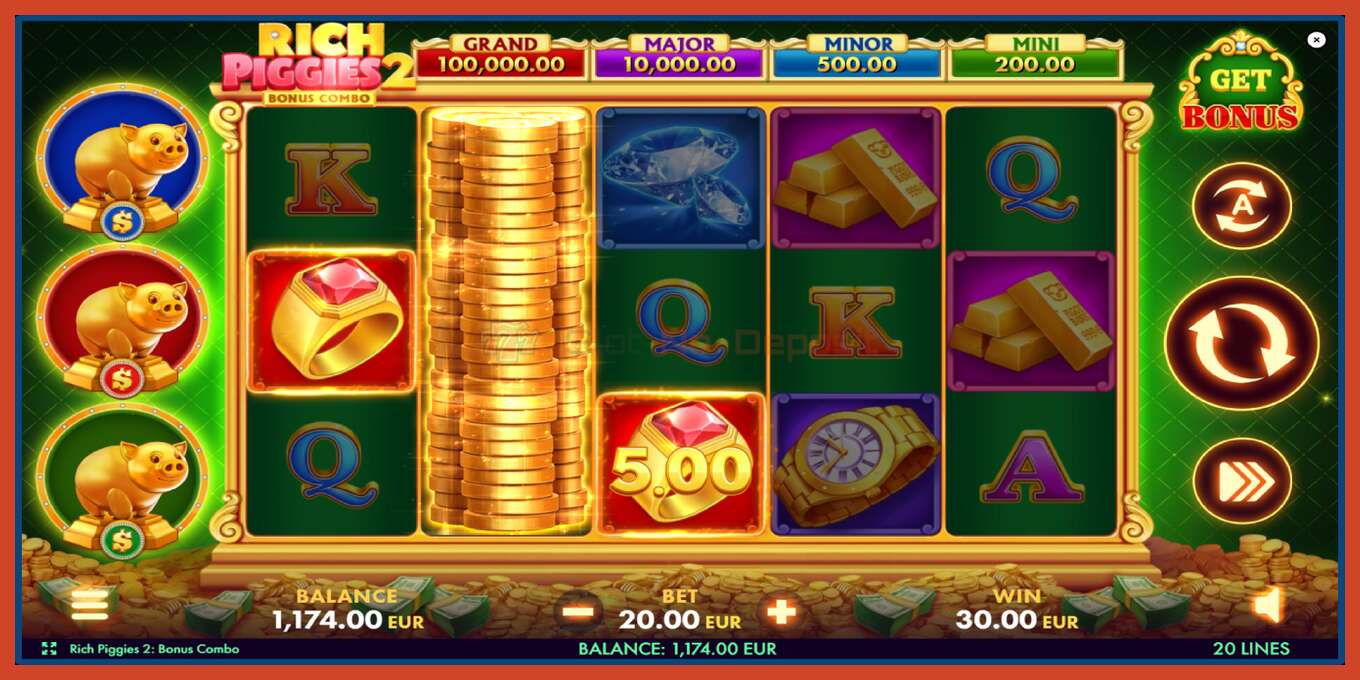 Slot screenshot: Rich Piggies 2: Bonus Combo no deposit, number - 4