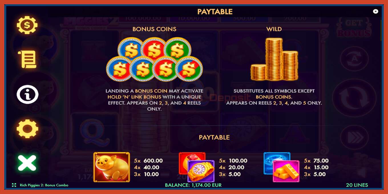 Slot screenshot: Rich Piggies 2: Bonus Combo no deposit, number - 5