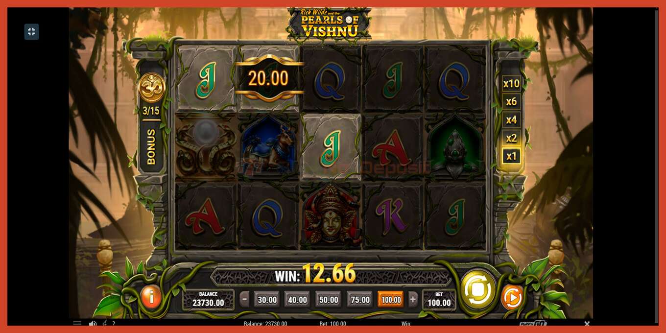 Slot screenshot: Rich Wilde and the Pearls of Vishnu no deposit, number - 4