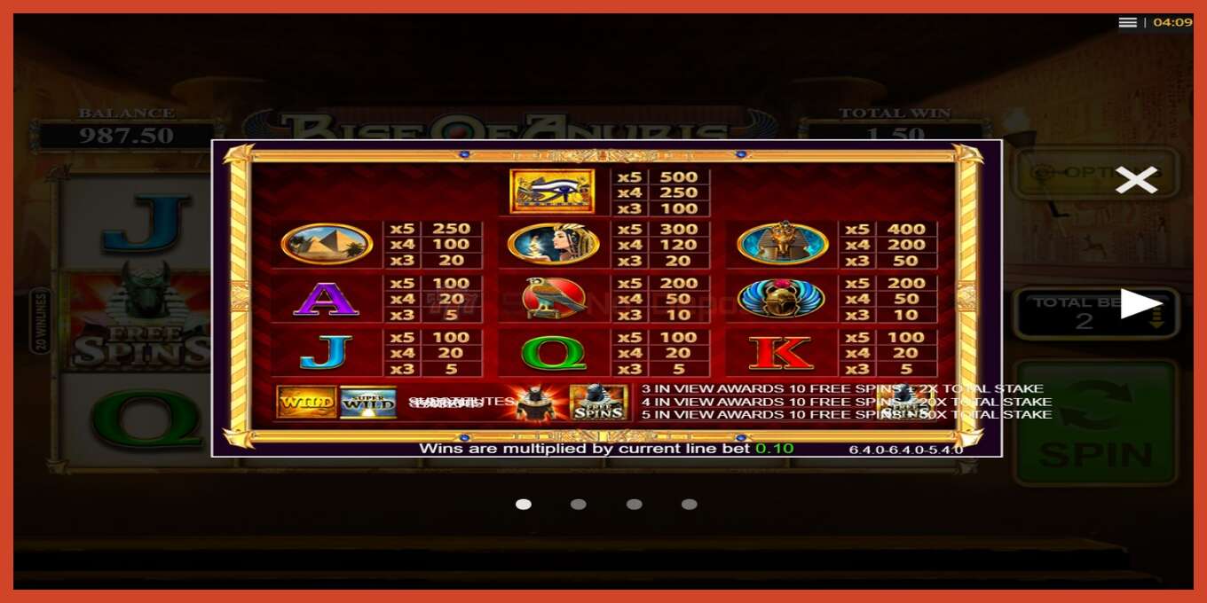 Slot screenshot: Rise of Anubis no deposit, number - 4