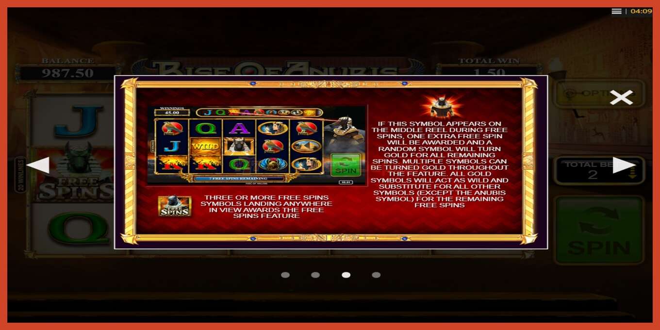 Slot screenshot: Rise of Anubis no deposit, number - 5