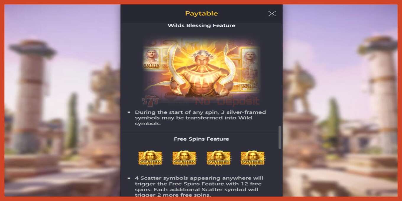 Slot screenshot: Rise of Apollo no deposit, number - 6