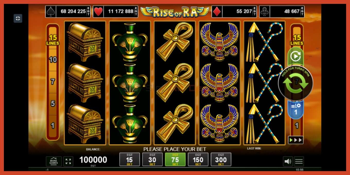 Slot screenshot: Rise of Ra no deposit, number - 1