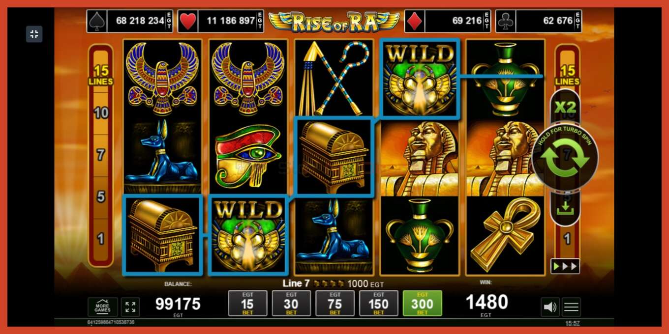 Slot screenshot: Rise of Ra nincs letét, szám - 2