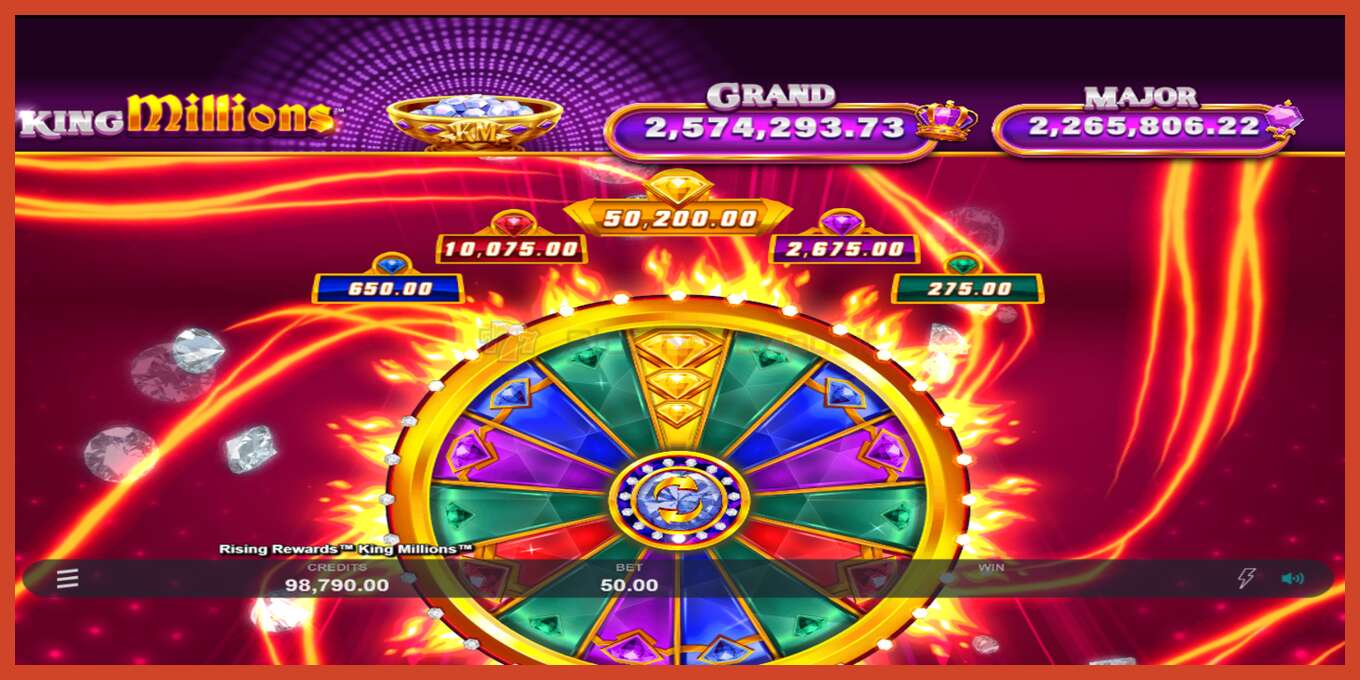 Slot screenshot: Rising Rewards King Millions no deposit, number - 3