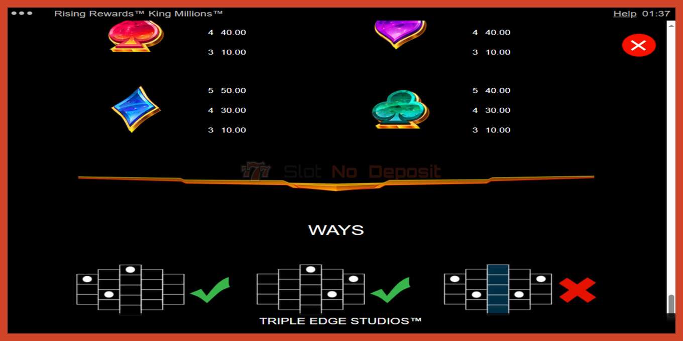 Slot screenshot: Rising Rewards King Millions no deposit, number - 6
