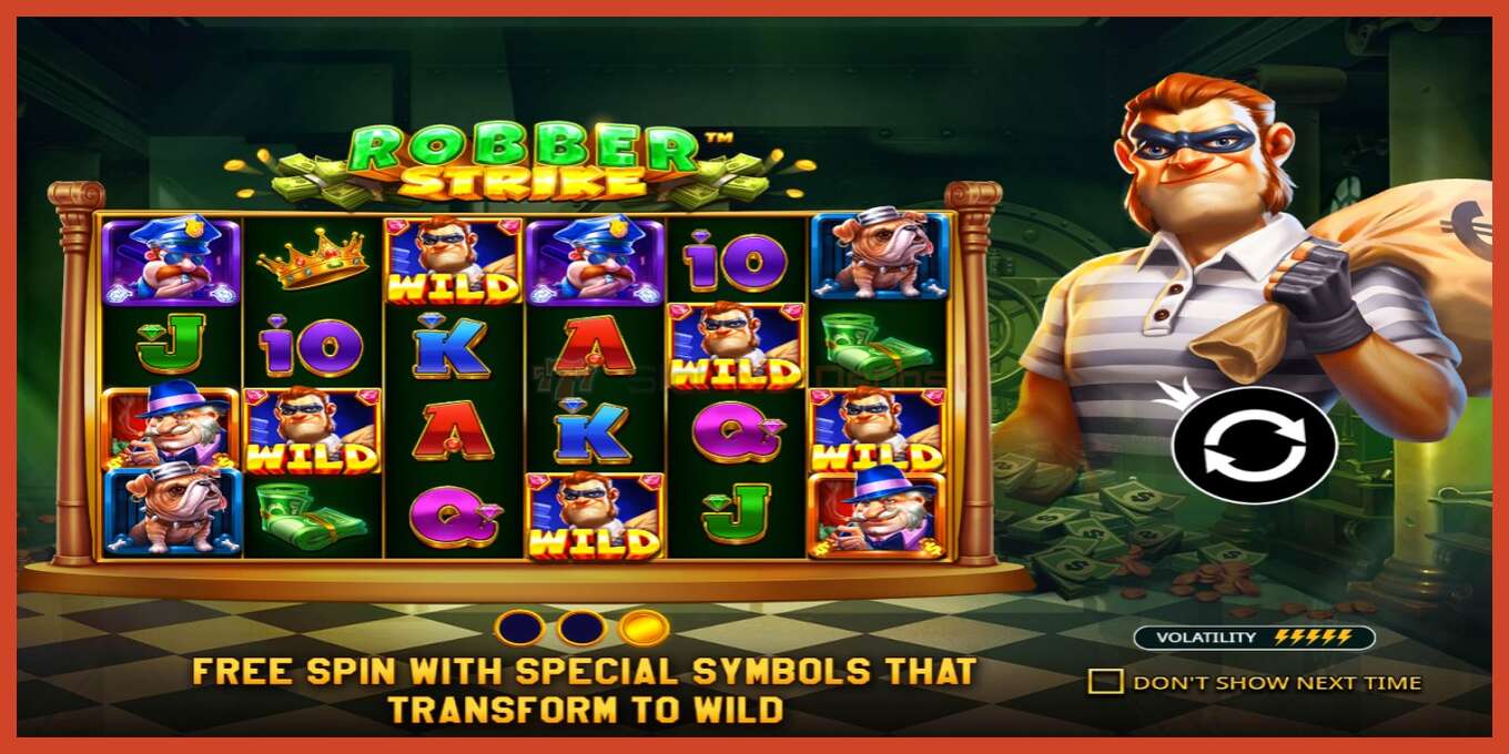 Slot screenshot: Robber Strike no deposit, number - 1