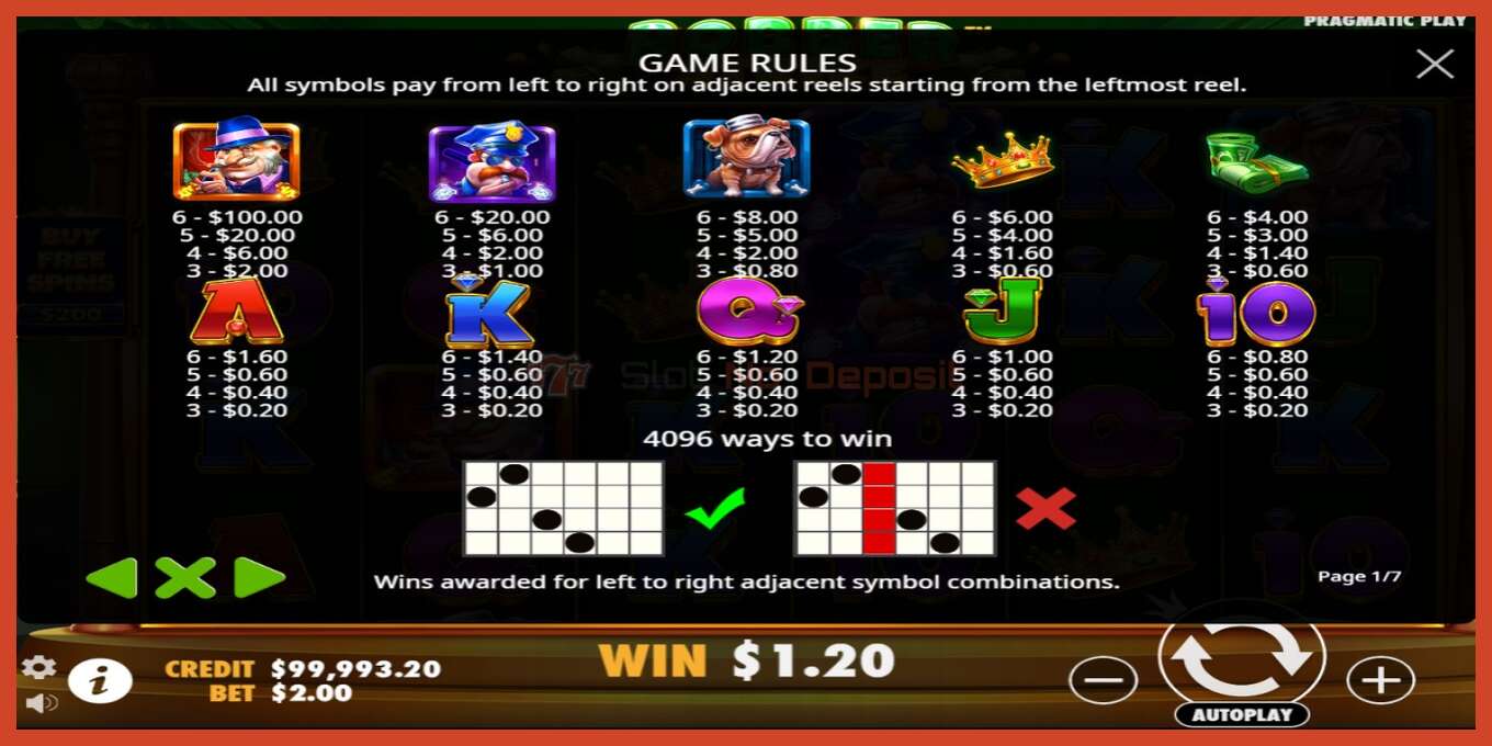 Slot screenshot: Robber Strike no deposit, number - 4