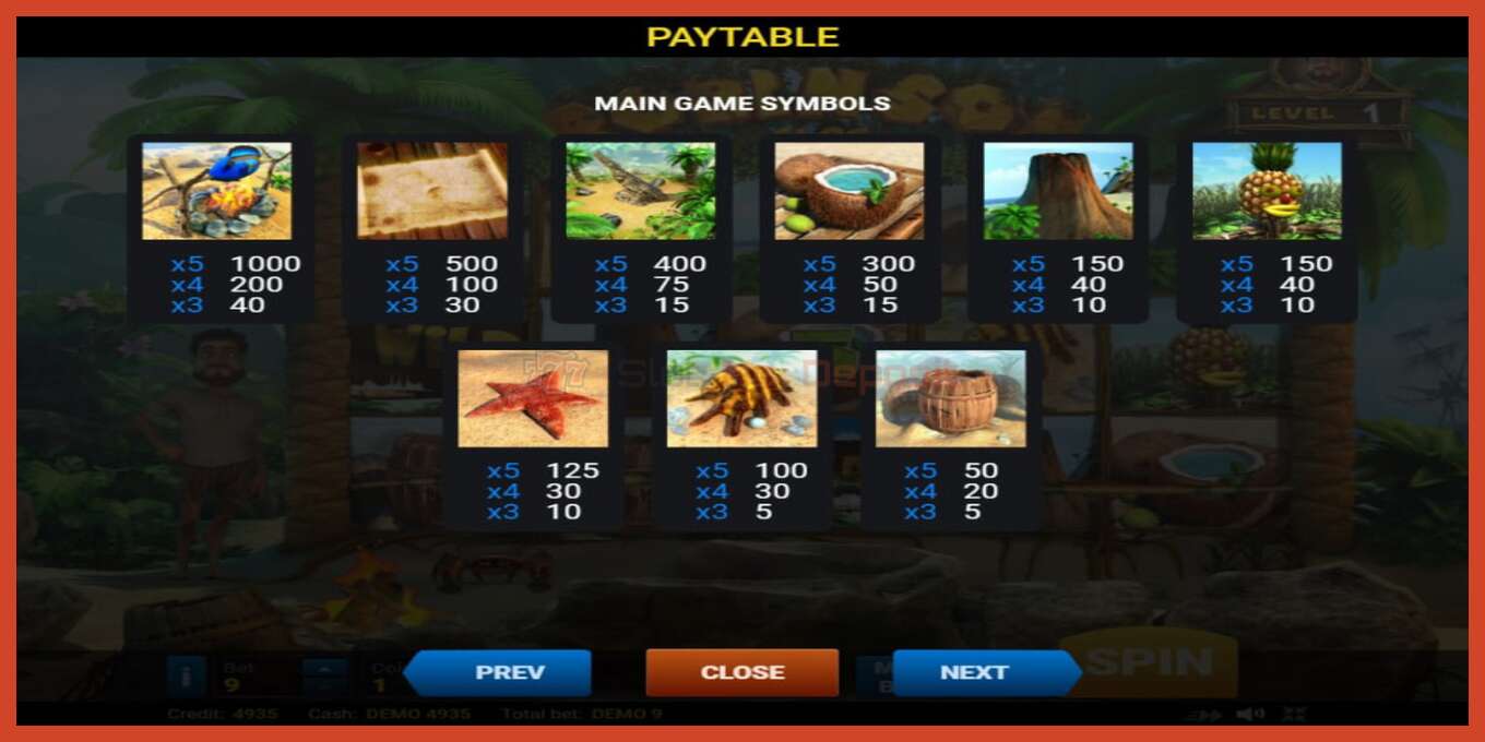 Slot screenshot: Robinson no deposit, number - 5