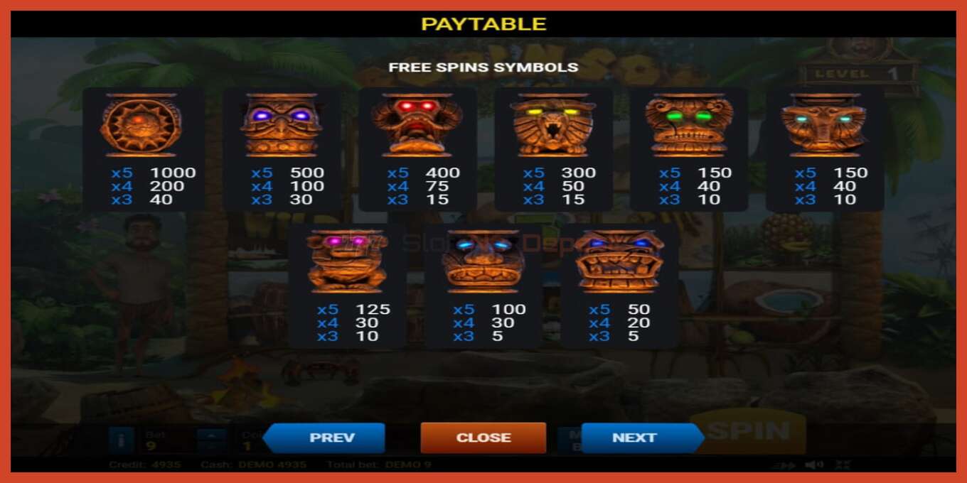 Slot screenshot: Robinson no deposit, number - 6