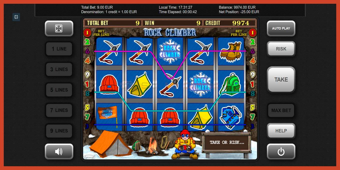 Slot screenshot: Rock Climber no deposit, number - 3