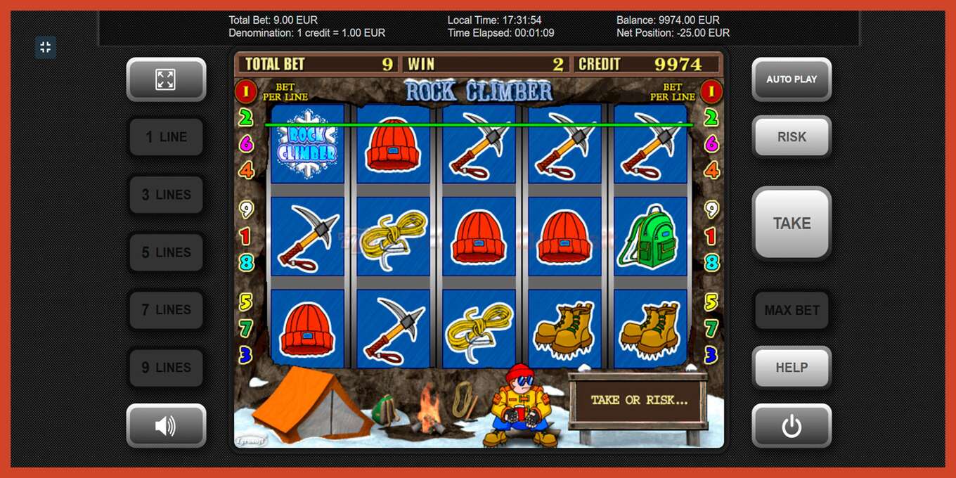 Slot screenshot: Rock Climber no deposit, number - 4