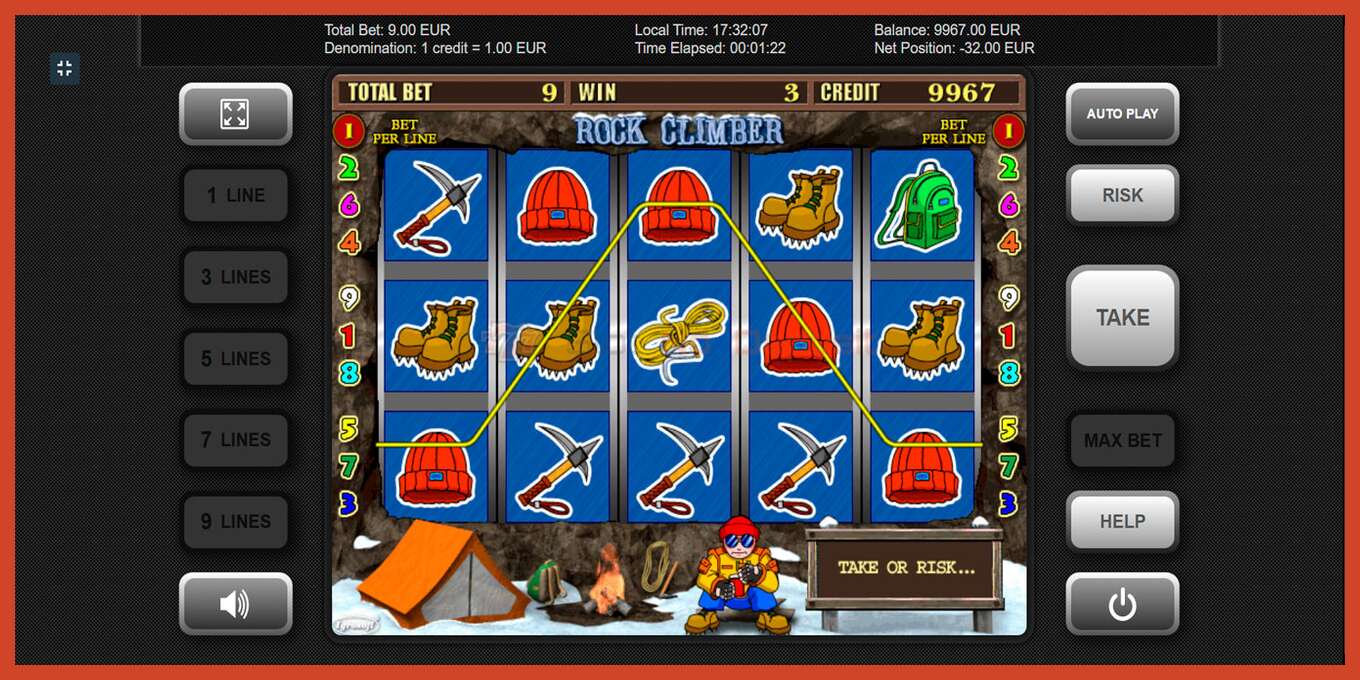 Slot screenshot: Rock Climber no deposit, number - 5