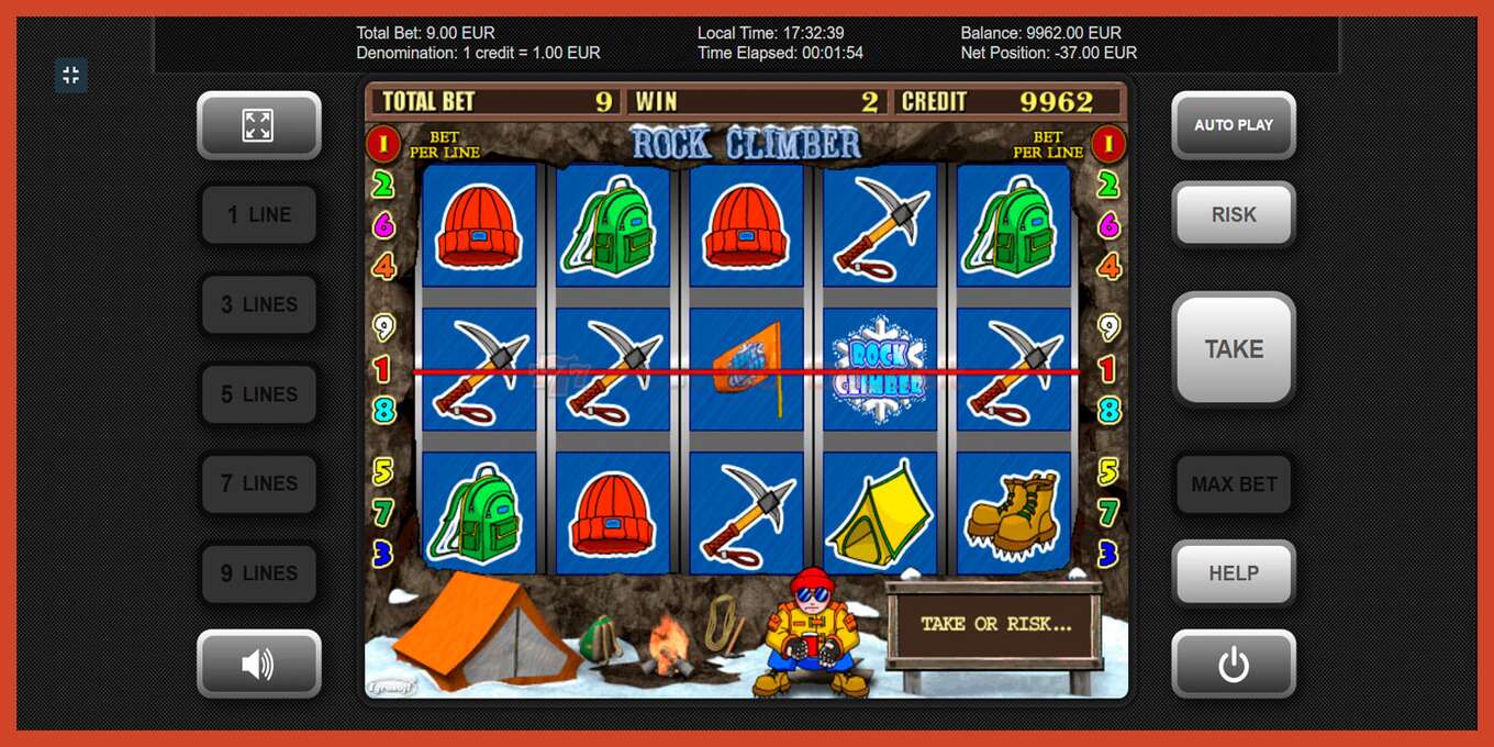 Slot screenshot: Rock Climber no deposit, number - 7